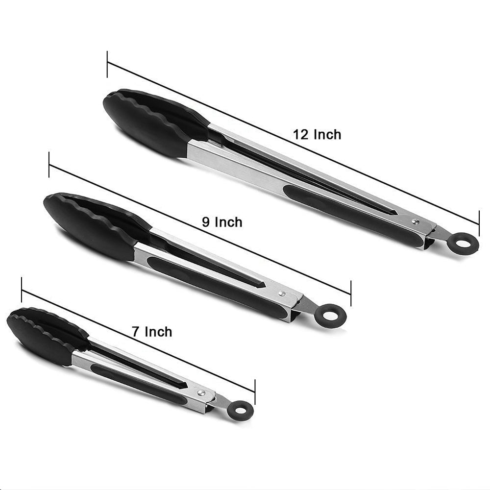 PureQ "Tong Trio" 3pc H'Duty BBQ Tong Set