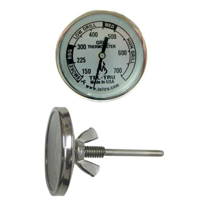 Tel-Tru BBQ Thermometer - BQ225, 2" Dial & 2.13" Stem