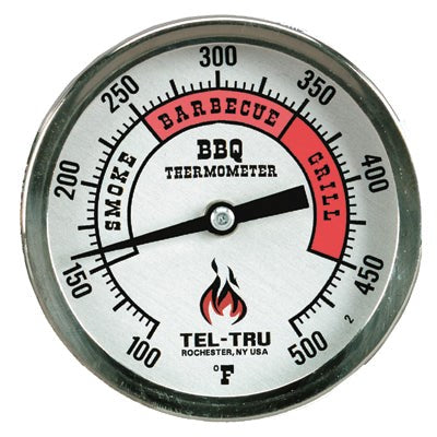 Tel-Tru BBQ Thermometer - BQ300 - 3" Dial &  4" Stem (Red Zones)