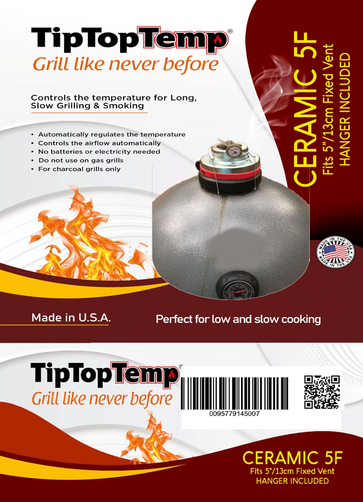 Top Top Temp C5F 130mm Vent Controller - Akorn & Fixed Vent Kamado Inc Hanger