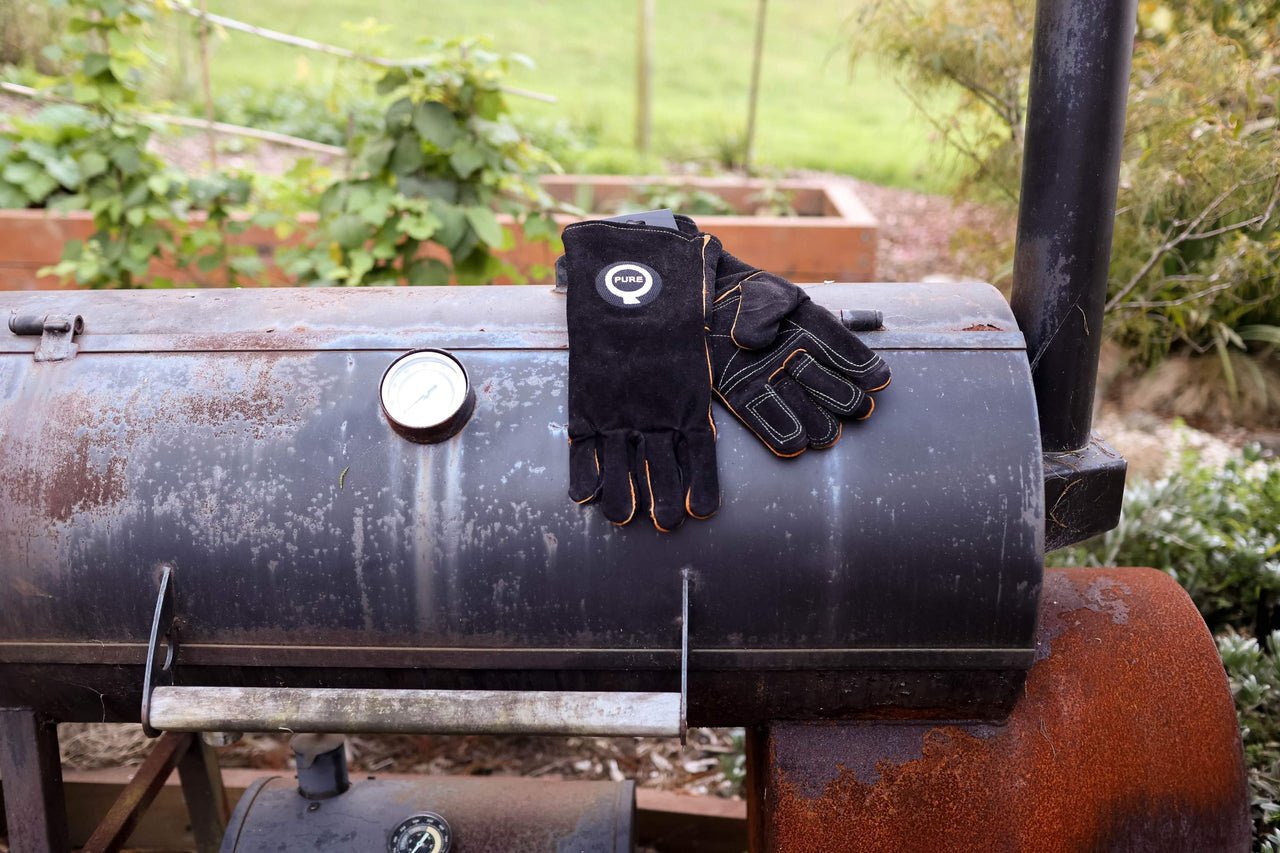 PureQ "Rawhide" High Temp Leather BBQ Gloves