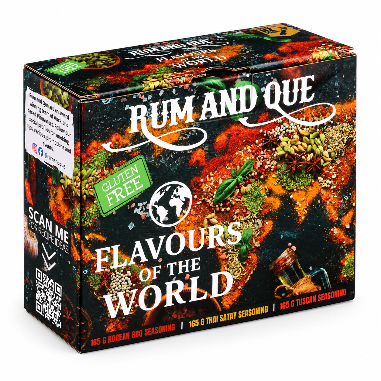 Rum And Que Flavours Of the World Gift Box with Korean, Tuscan and Thai Satay
