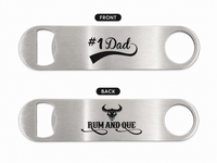 Thumbnail for Rum And Que Bottle Opener with #1 Dad Text On It - A Perfect Gift.